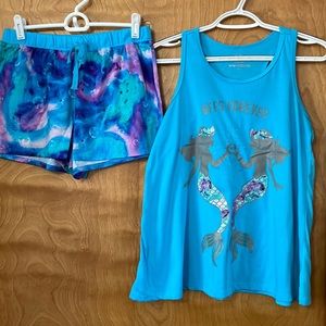 Justice girls 14/16 plus mermaid pjs